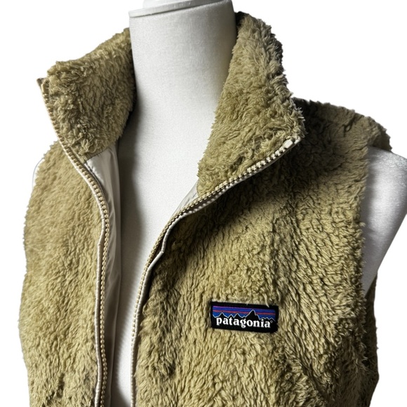 Patagonia womens medium Los Gatos Fleece Shroom Taupe Vest tan pockets gorpcore - Picture 2 of 12